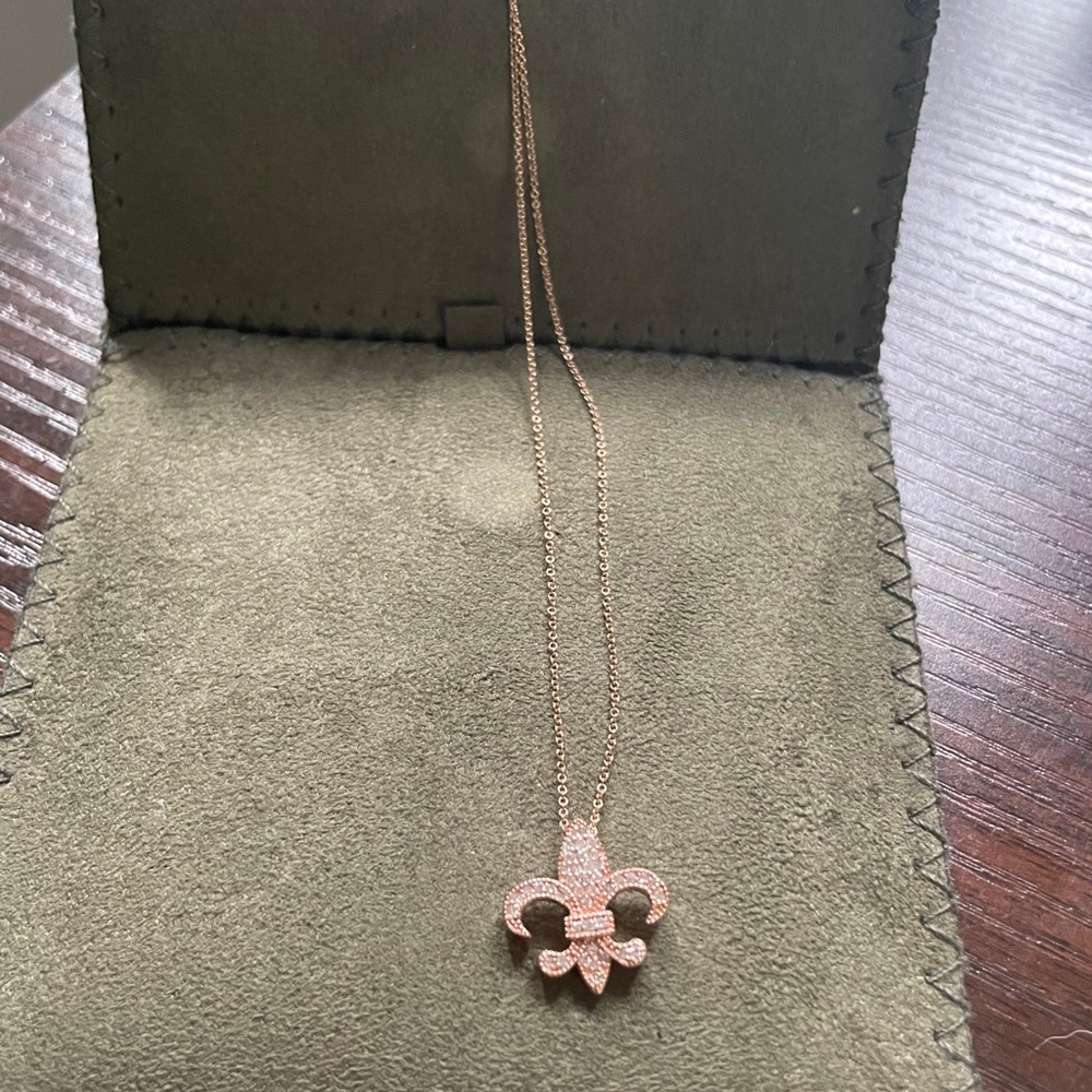 Effy 14K Rose Gold Fleur de Lis Necklace - Picture 2 of 7
